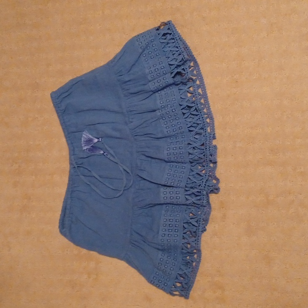 New Victoria Secret Blue Crochet Hem Skirt